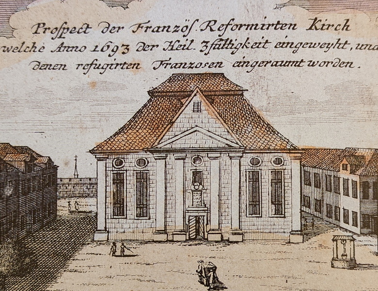 Historische Abbildung der Kirche noch ohne Turm